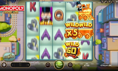 Monopoly Money Line by NetEnt: The 10,078x Walking Wild Locomotive
