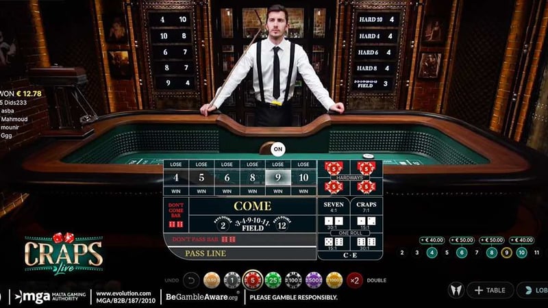 First-Ever Live Craps Now Available at Evolution Casinos Online