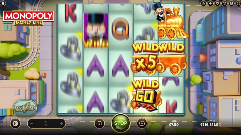 Monopoly Money Line by NetEnt: The 10,078x Walking Wild Locomotive