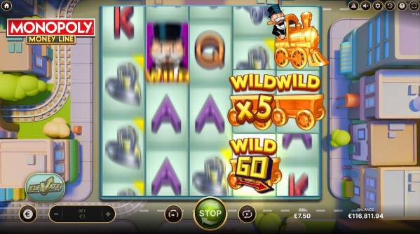 Monopoly Money Line by NetEnt: The 10,078x Walking Wild Locomotive